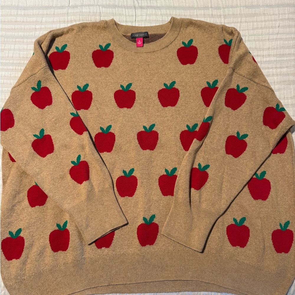 Vince Camuto 100% Cotton Apple Teacher Sweater Size XL